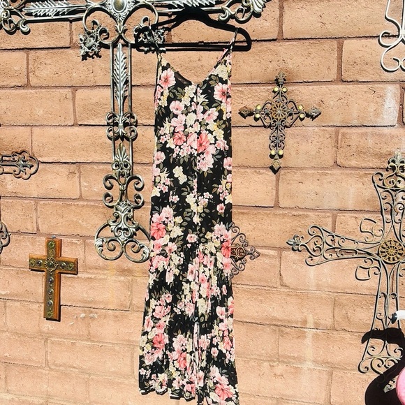 Billabong Dance on the Air Dress Floral Maxi Cottagecore Sleeveless Sheer Small - Picture 13 of 13